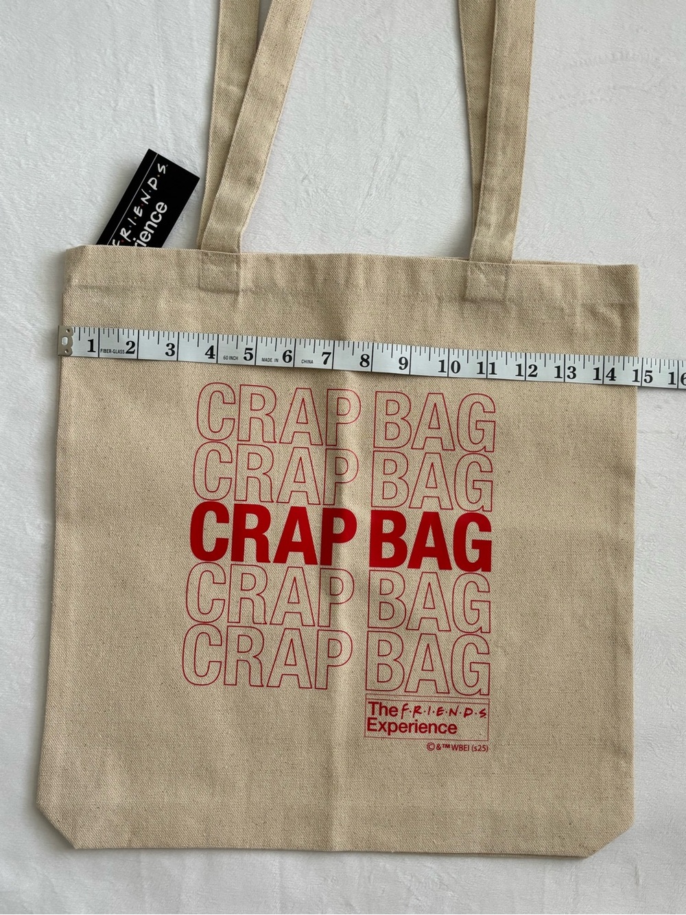 The FRIENDS Experience Crap Bag Canvas Tote Bag NWT Friends TV Show - Picture 7 of 8